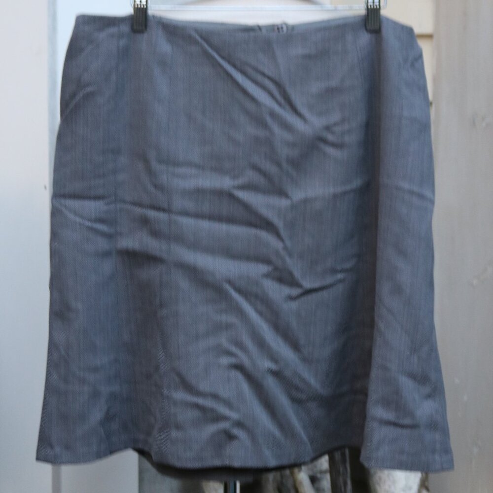 Talbots Plus Size Petite Grey Fine Wool Blend Tweed A-Line Skirt Sz 16WP